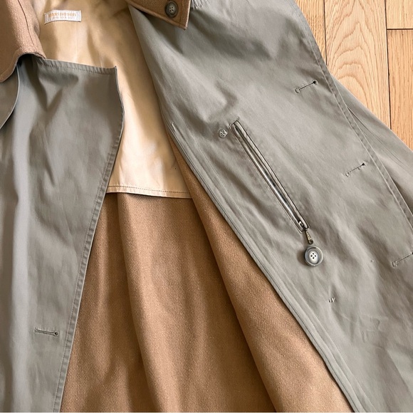 Vintage Brooks Brothers Belted Trench Coat Removable Wool Lining Size 40 - Picture 5 of 15